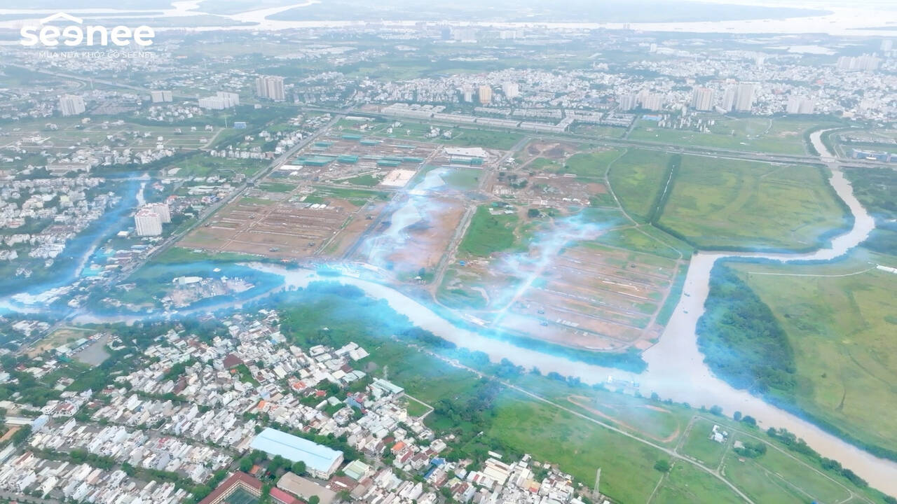 những dòng nước bao quanh dự án the global city