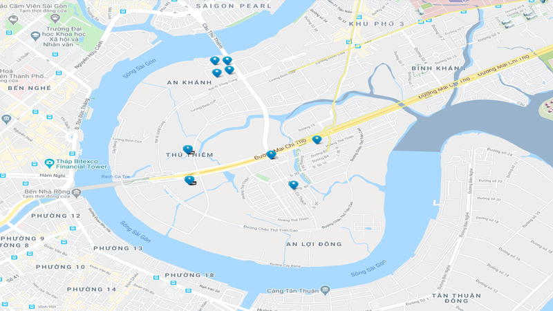 bản đồ chung cư quận 2 thủ thiêm