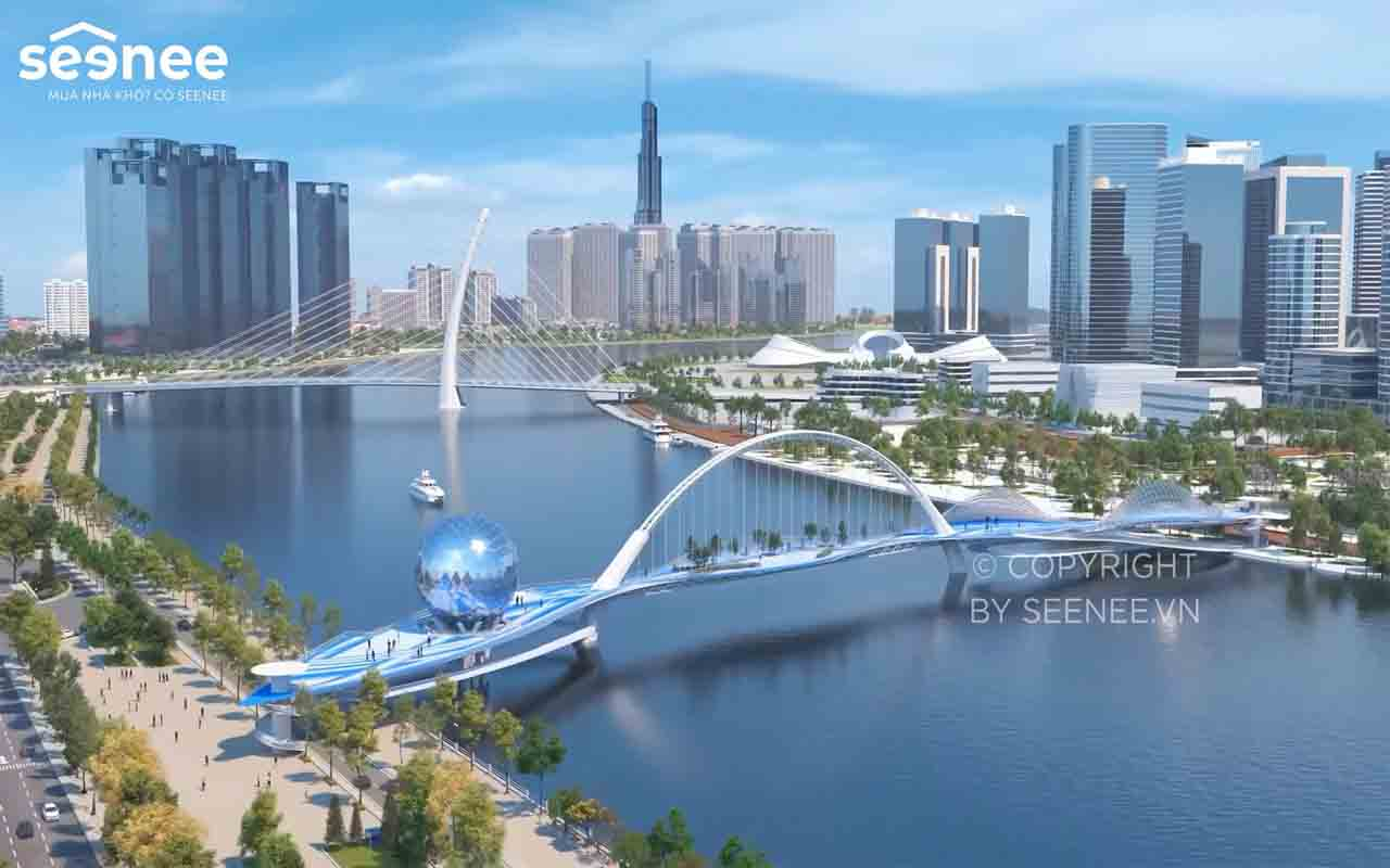 cầu đi bộ vượt sông sg
