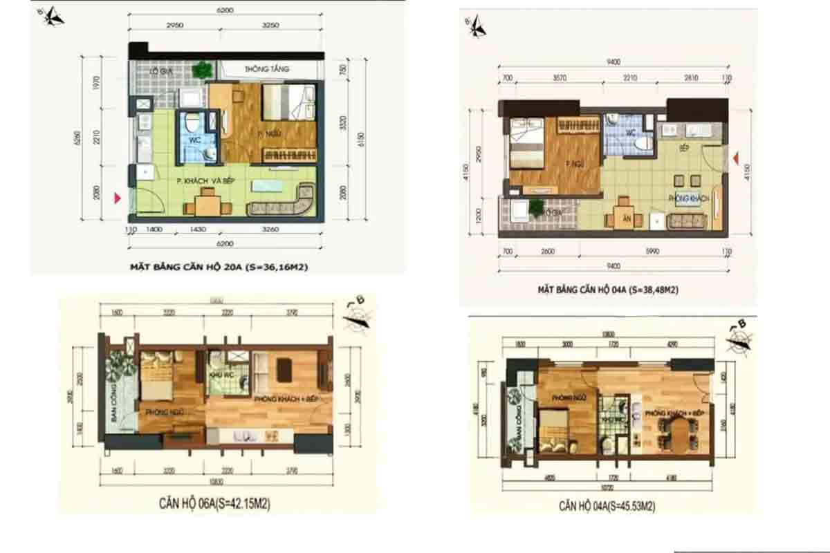 thiết kế căn hộ 1 pn